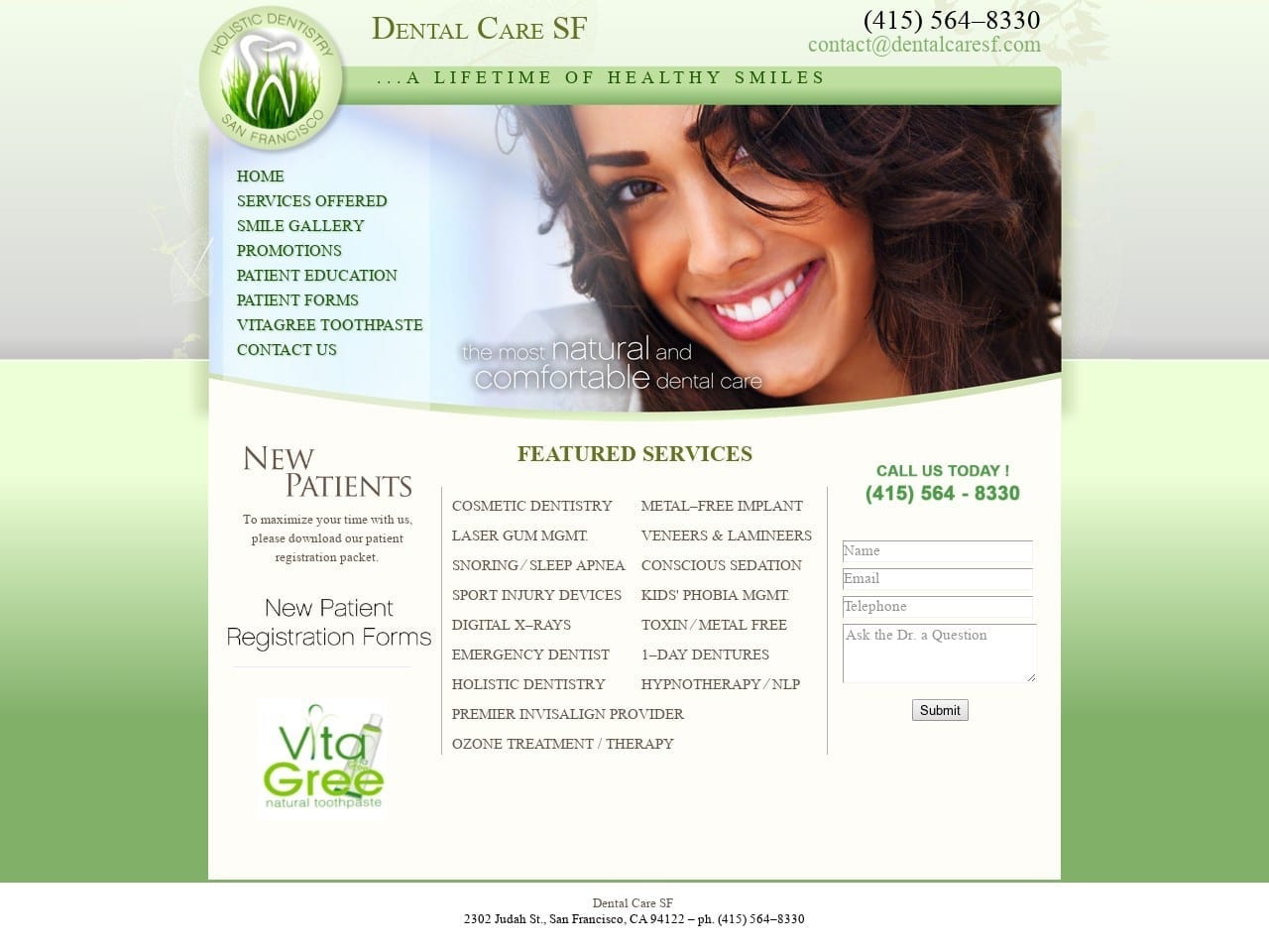 Dr. Pavel E. Niderman DDS Website Screenshot from dentalsf.com