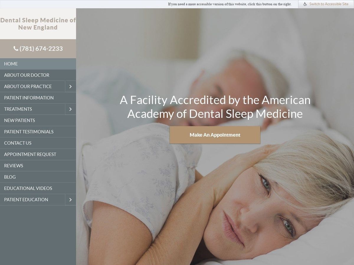 Dental Sleep Medicine of New England Website Screenshot from dentalsleepapnea.com