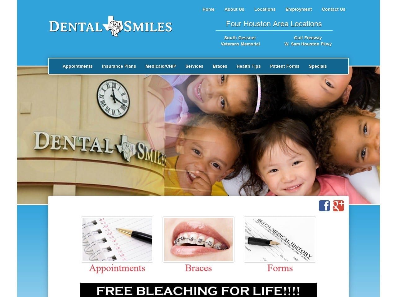 Dental Smiles Collins Troy V DDS Website Screenshot from dentalsmileshouston.net