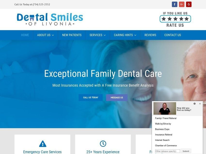 Dental Smiles of Livonia Website Screenshot from dentalsmilesoflivonia.com