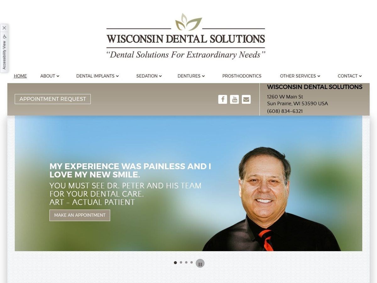 Wisconsin Dental Solutions Website Screenshot from dentalsolutions4you.com