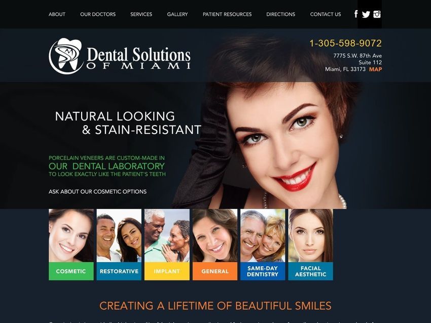 Dental  Solutionsofmiami Website Screenshot from dentalsolutionsofmiami.com