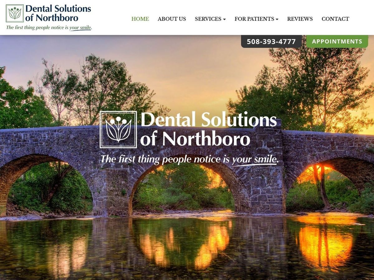 Dental Solutions of Northboro Website Screenshot from dentalsolutionsofnorthboro.com