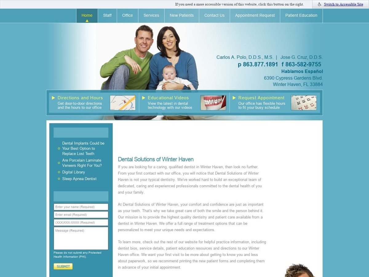 Dental Solutions of Winter Haven Website Screenshot from dentalsolutionsofwh.com