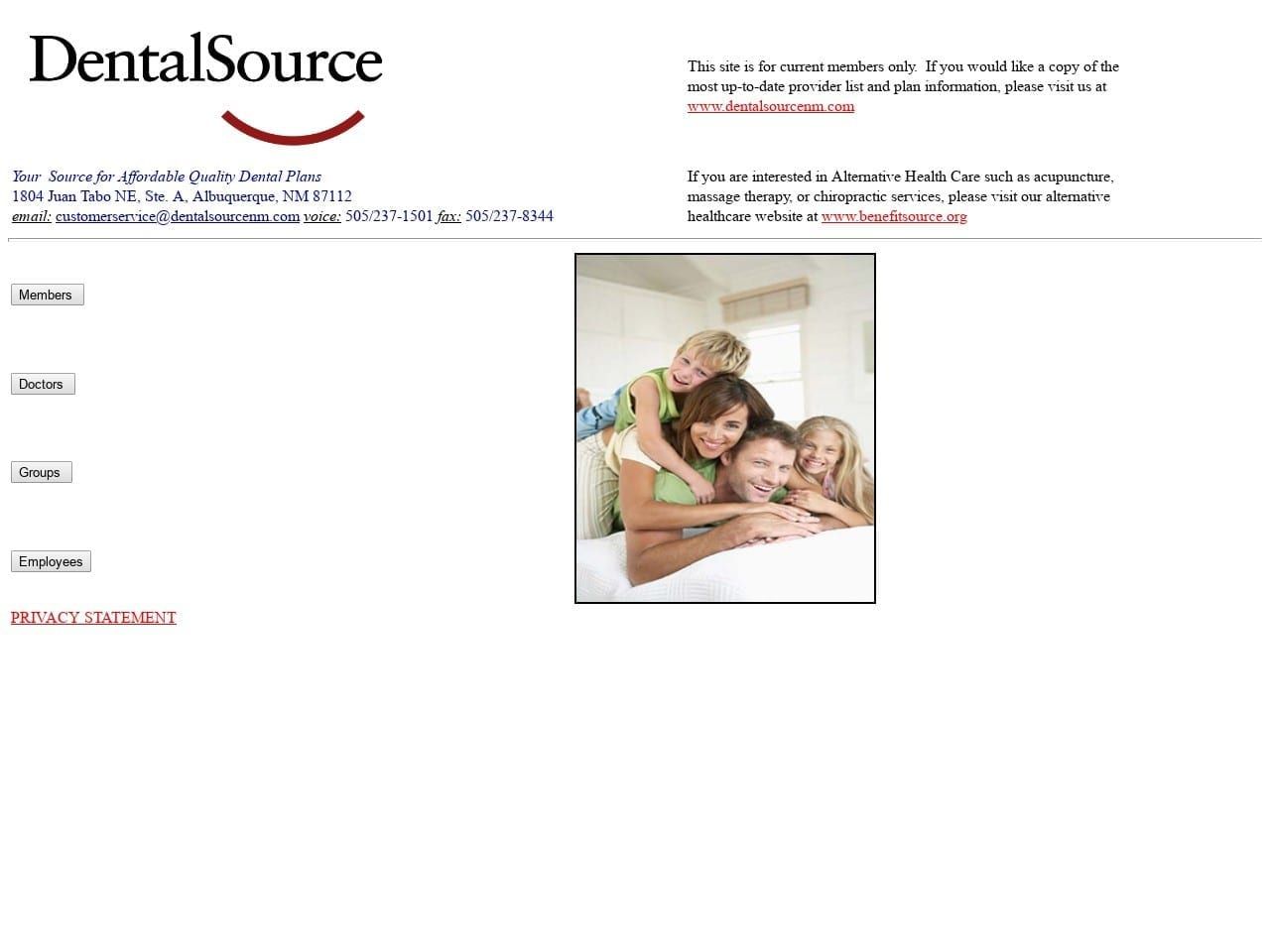 Dental Source Website Screenshot from dentalsource.com