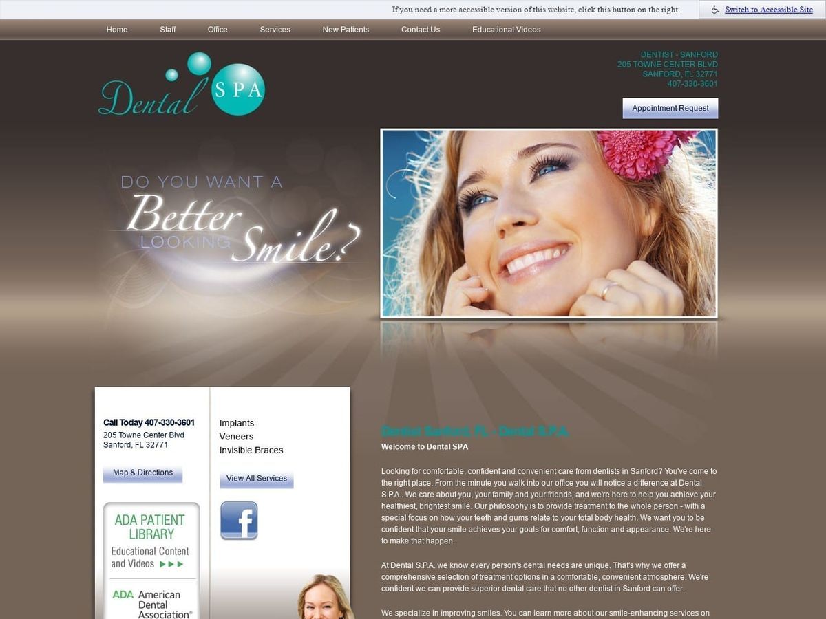 Dental S.P.A. Website Screenshot from dentalspasanford.com