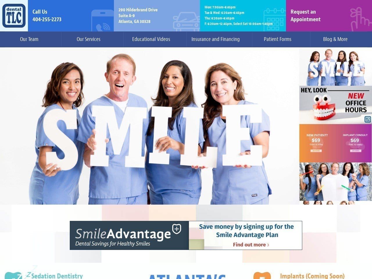 Dental TLC Website Screenshot from dentaltlc.com