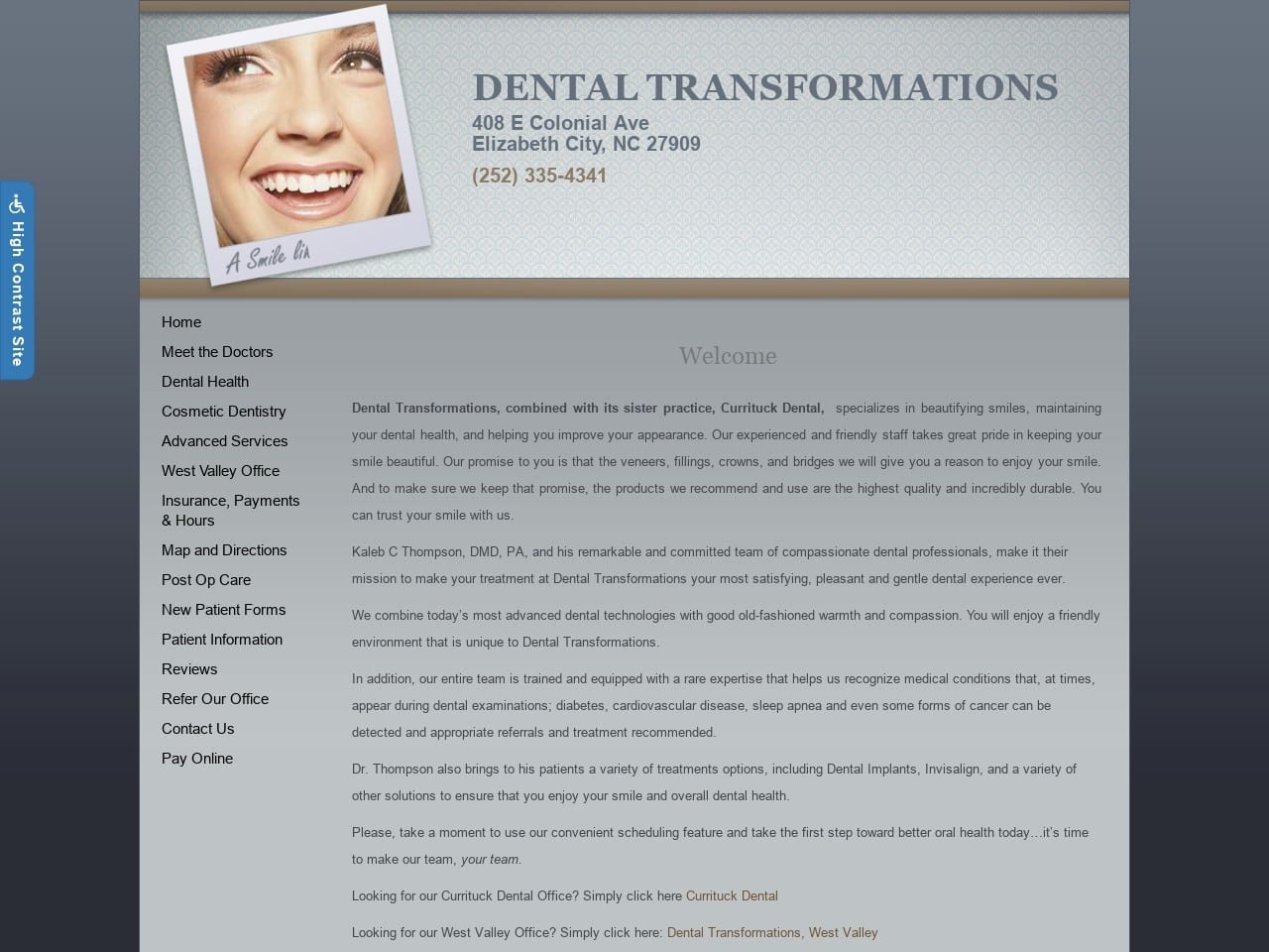 Wuertz Karen M DDS Website Screenshot from dentaltransformations.com