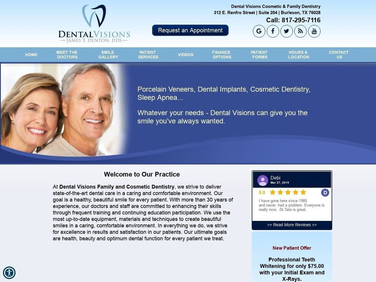 Dental Visions Website Screenshot from dentalvisions.com