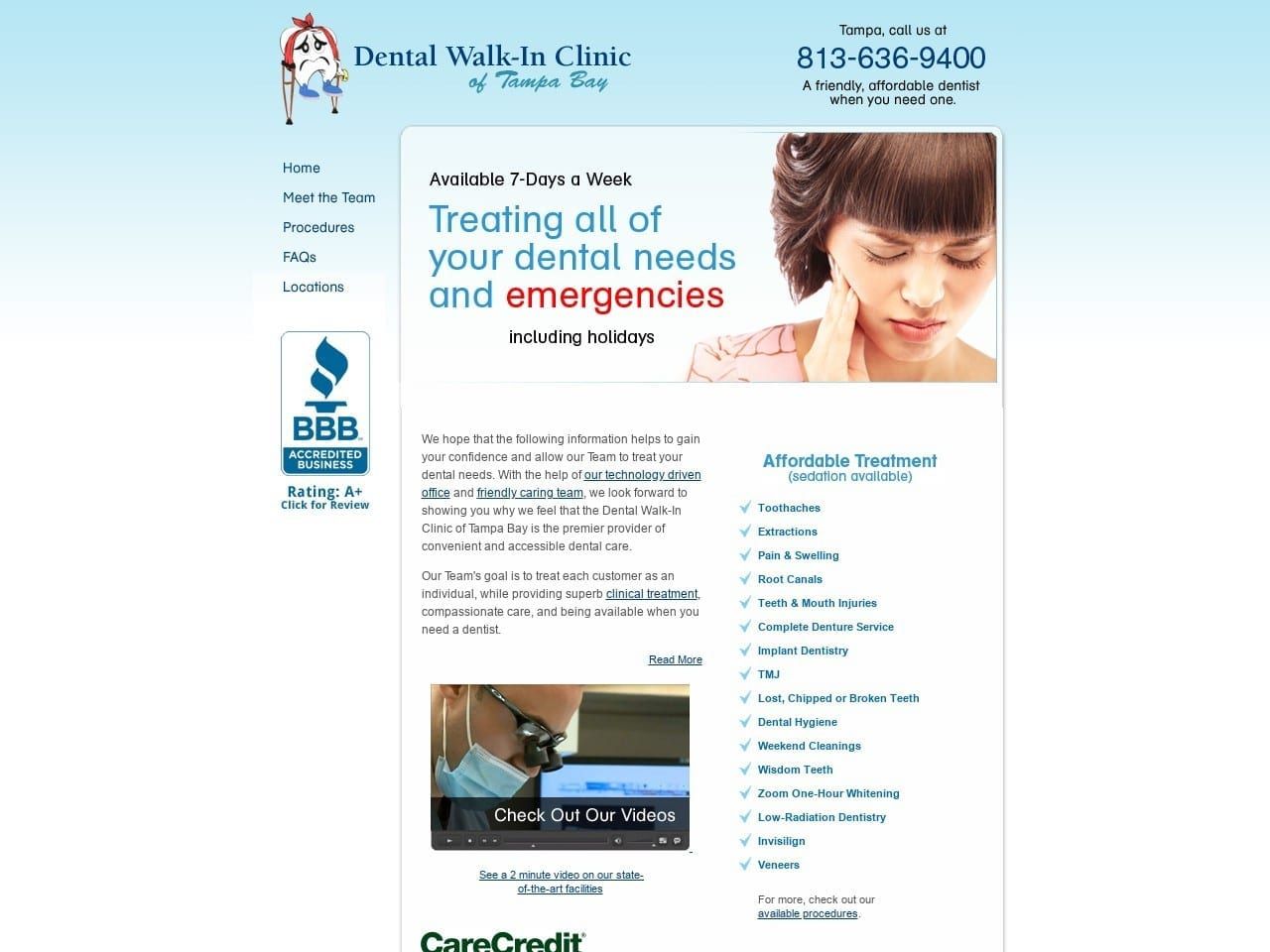 Dental Walk Website Screenshot from dentalwalkin.com