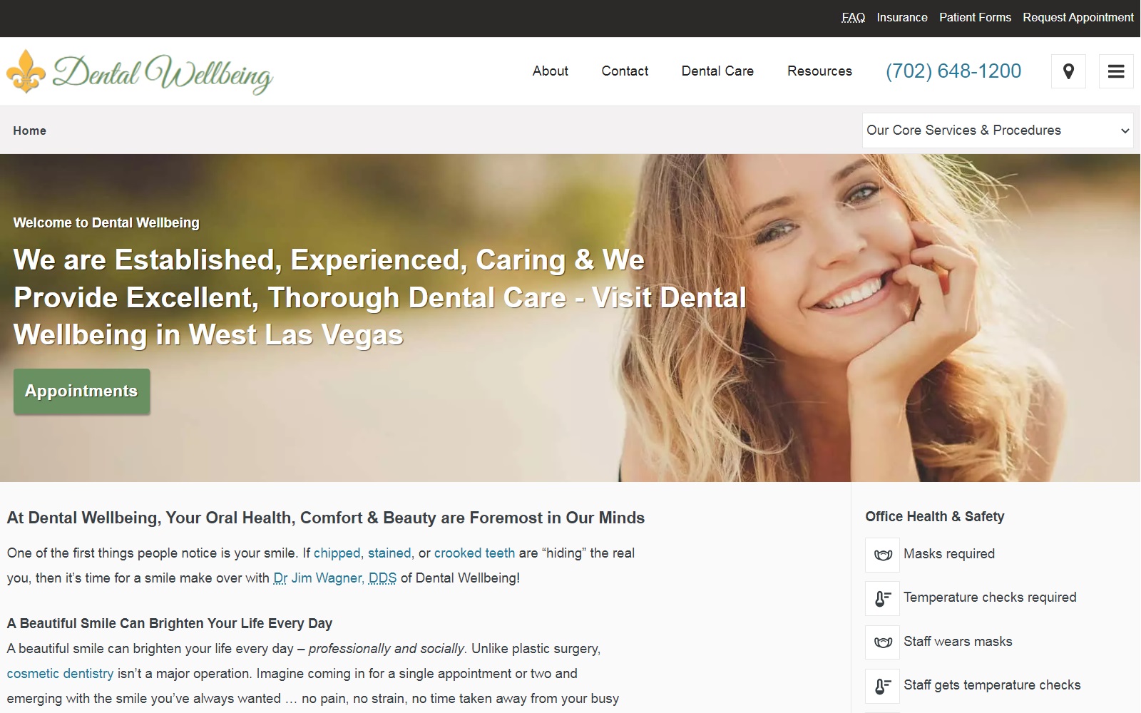 dentalwellbeinglasvegas.com screenshot