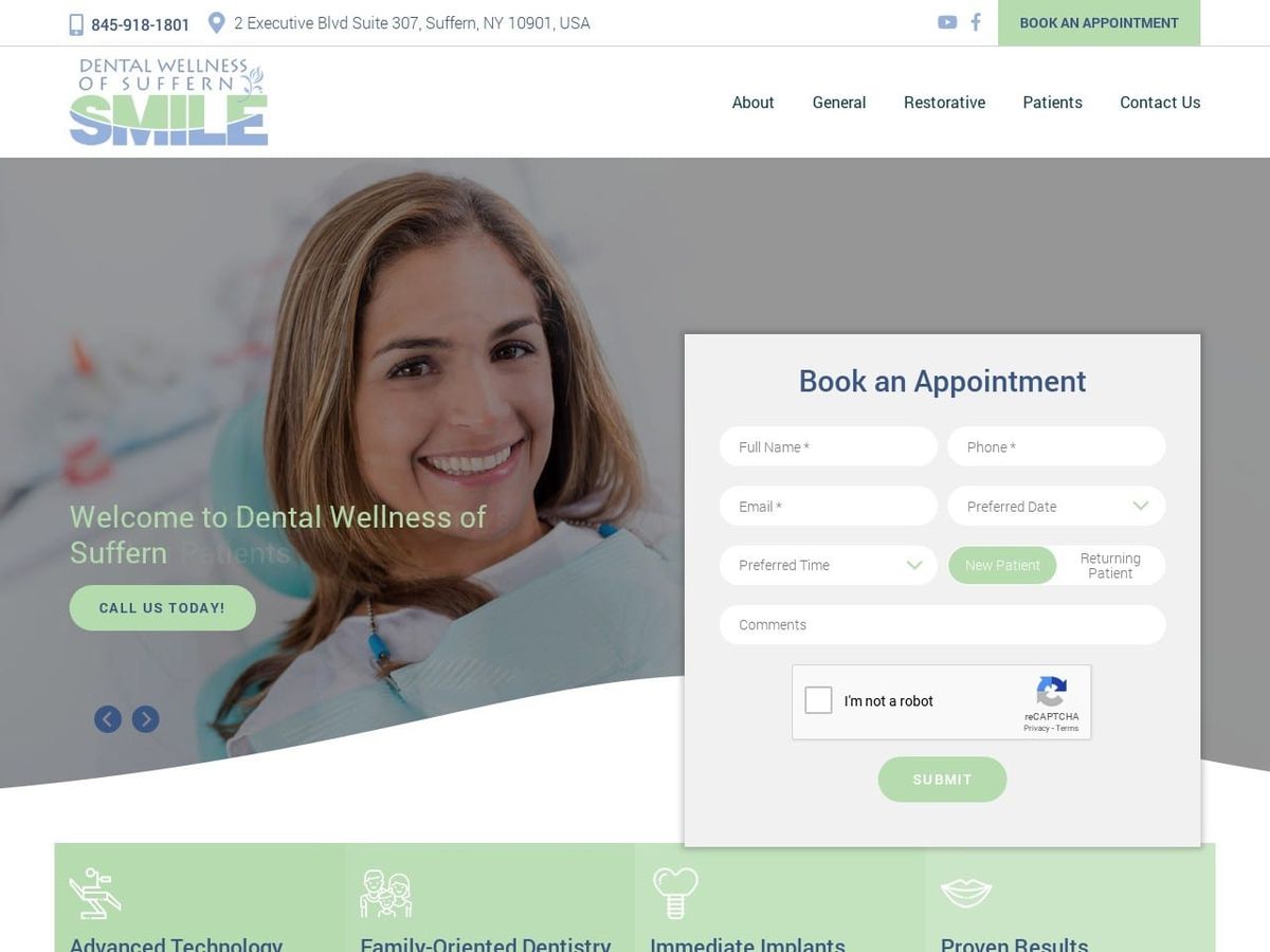 Dental Wellness of Suffern Website Screenshot from dentalwellnessofsuffern.com