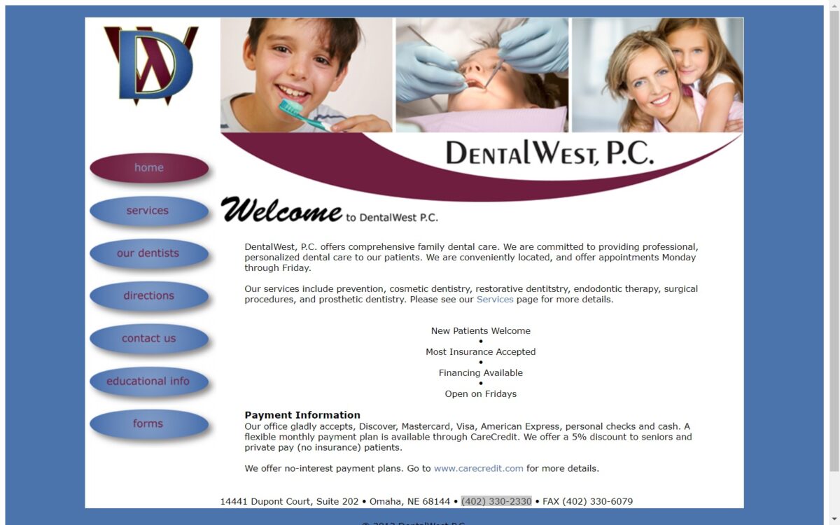 dentalwestpc.com screenshot