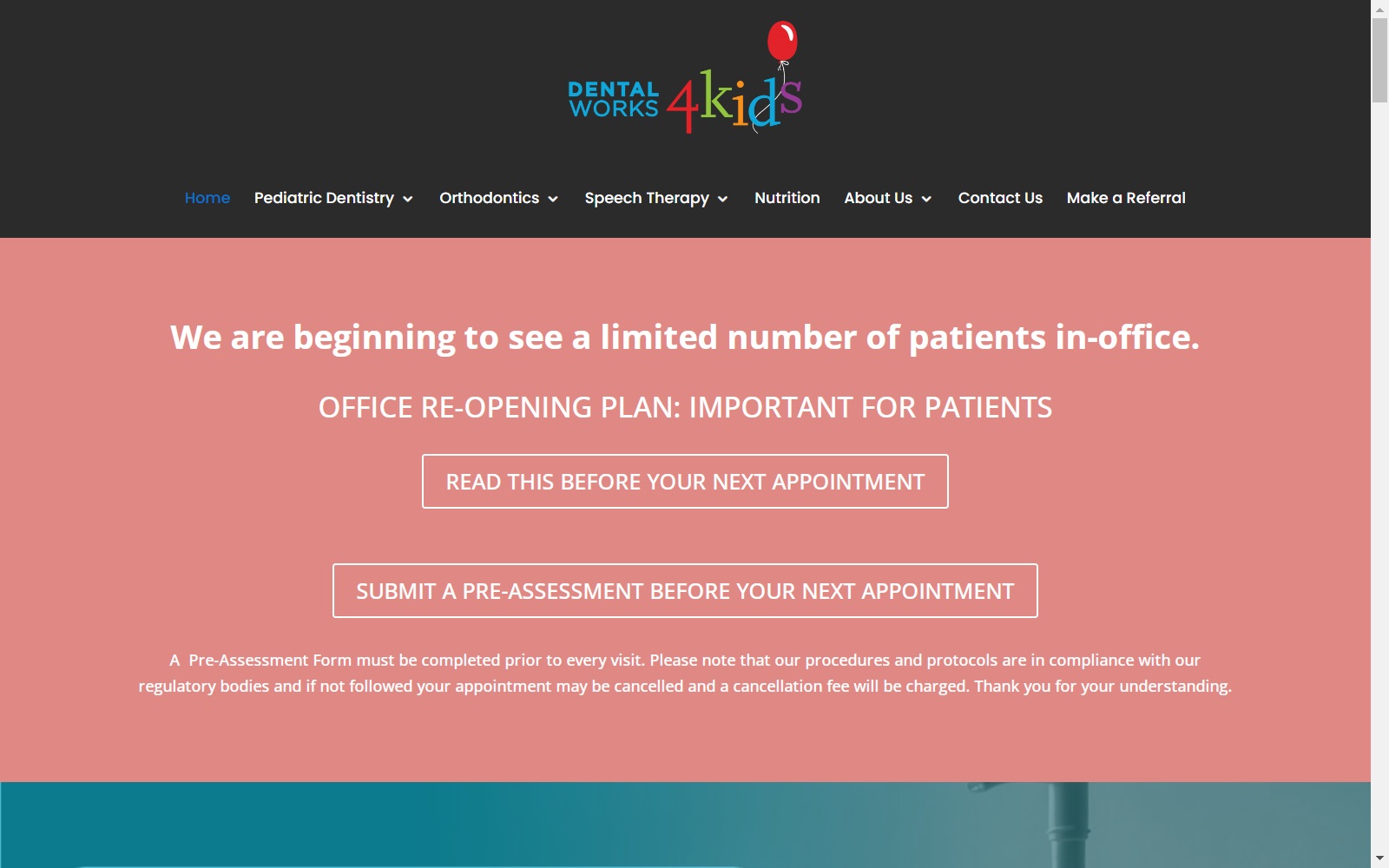 dentalworks4kids.com screenshot