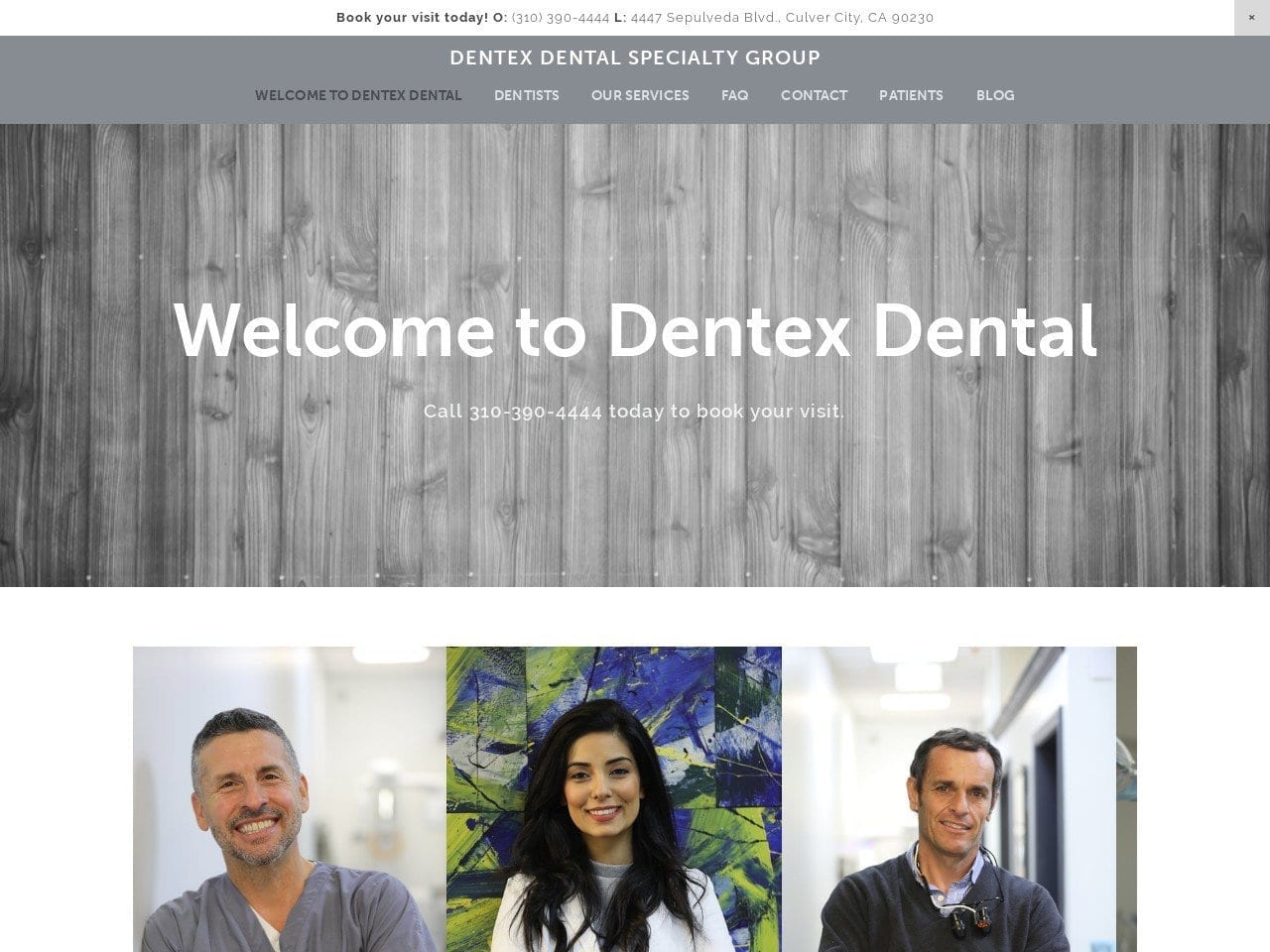 Dentex Dental Of Culver City Website Screenshot from dentexdentalca.com