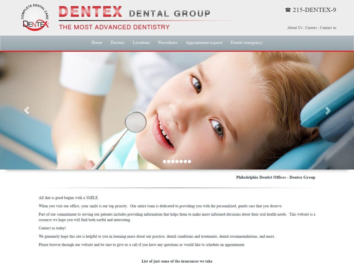 Dentex Dental Levites Margarita DDS Website Screenshot from dentexgroup.com