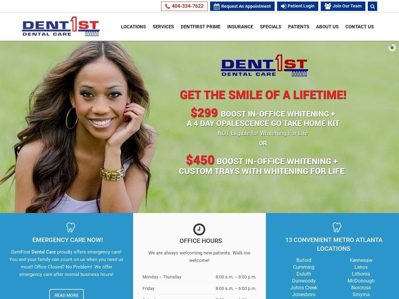 DentFirst McDonough Dental Care Website Screenshot from dentfirst.com