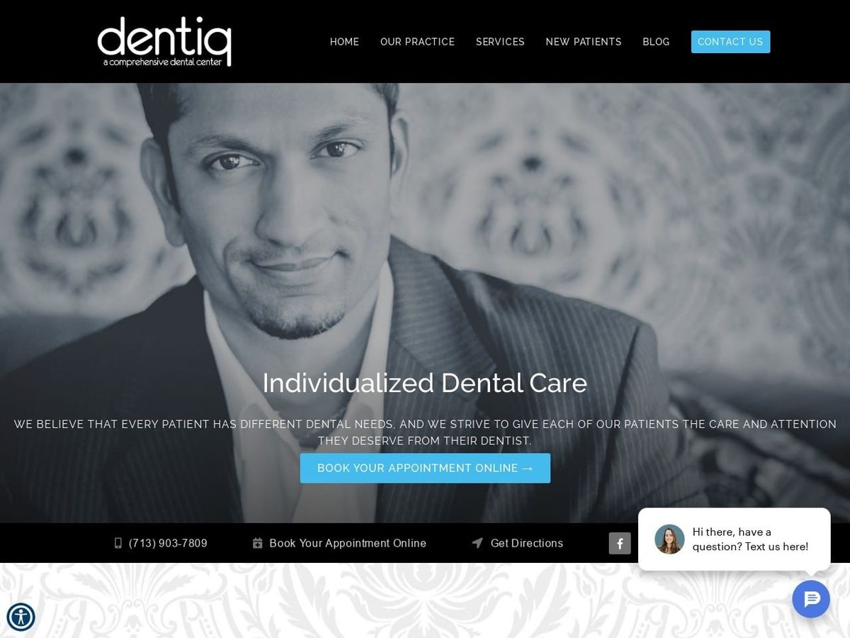 Dentiq Comprehensive Dental Center Website Screenshot from dentiq.net