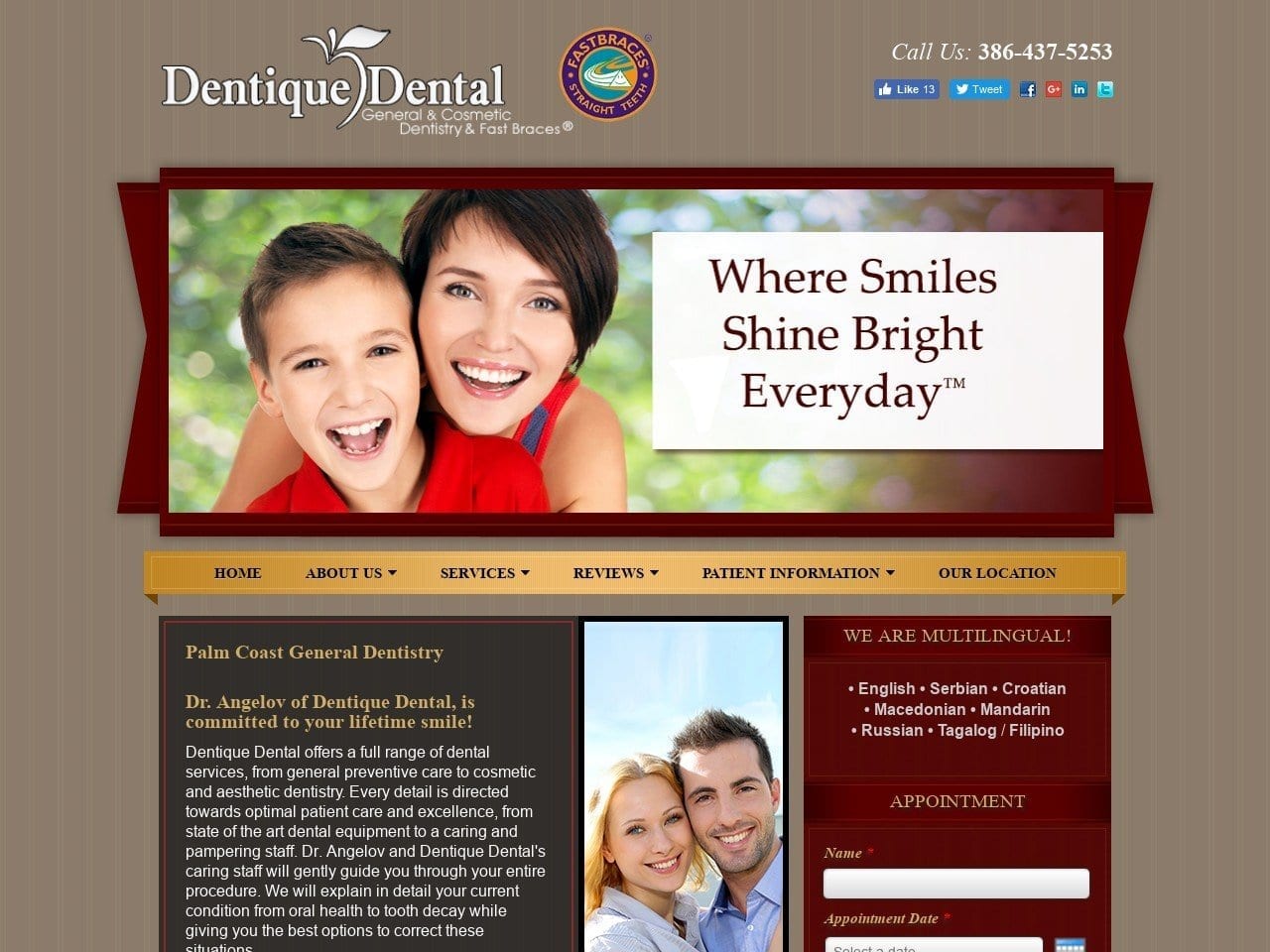 Dentique Dental Website Screenshot from dentique-dental.com