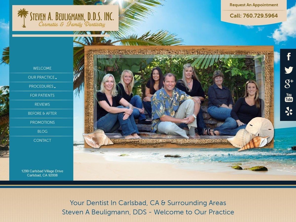 Dr. Steven A. Beuligmann DDS Website Screenshot from dentist-carlsbad.com