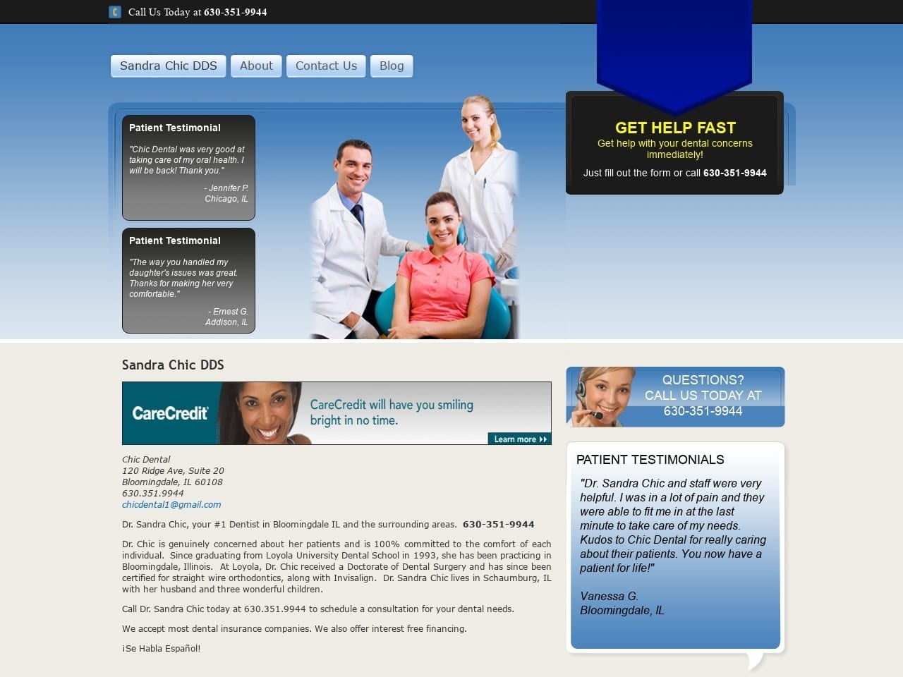 Dentist  Bloomingdaleil Website Screenshot from dentistbloomingdaleil.com