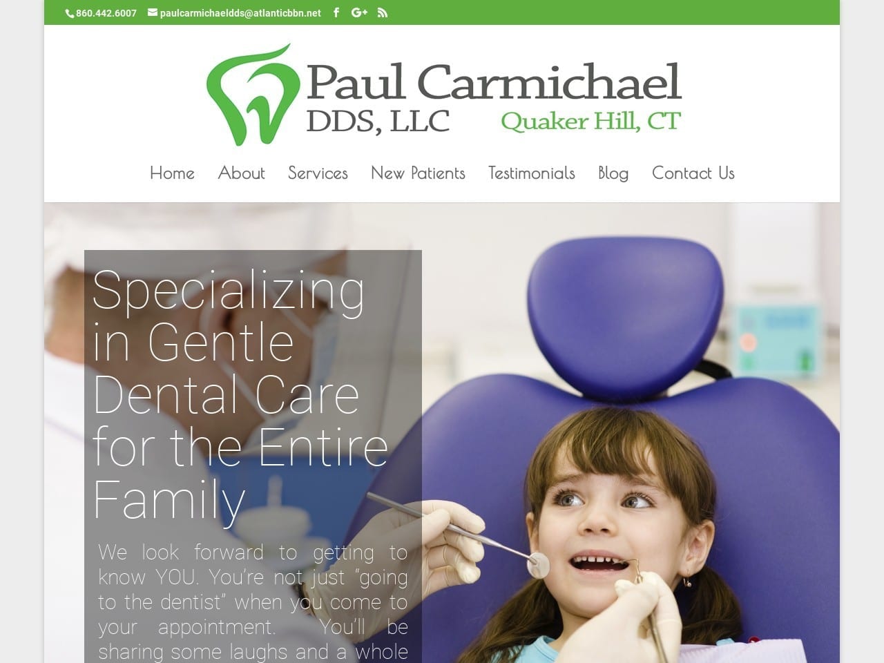 Paul Carmichael Llc Website Screenshot from dentistcarmichael.com