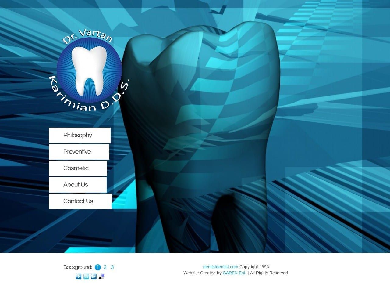 Vartan Karimian DDS Website Screenshot from dentistdentist.com