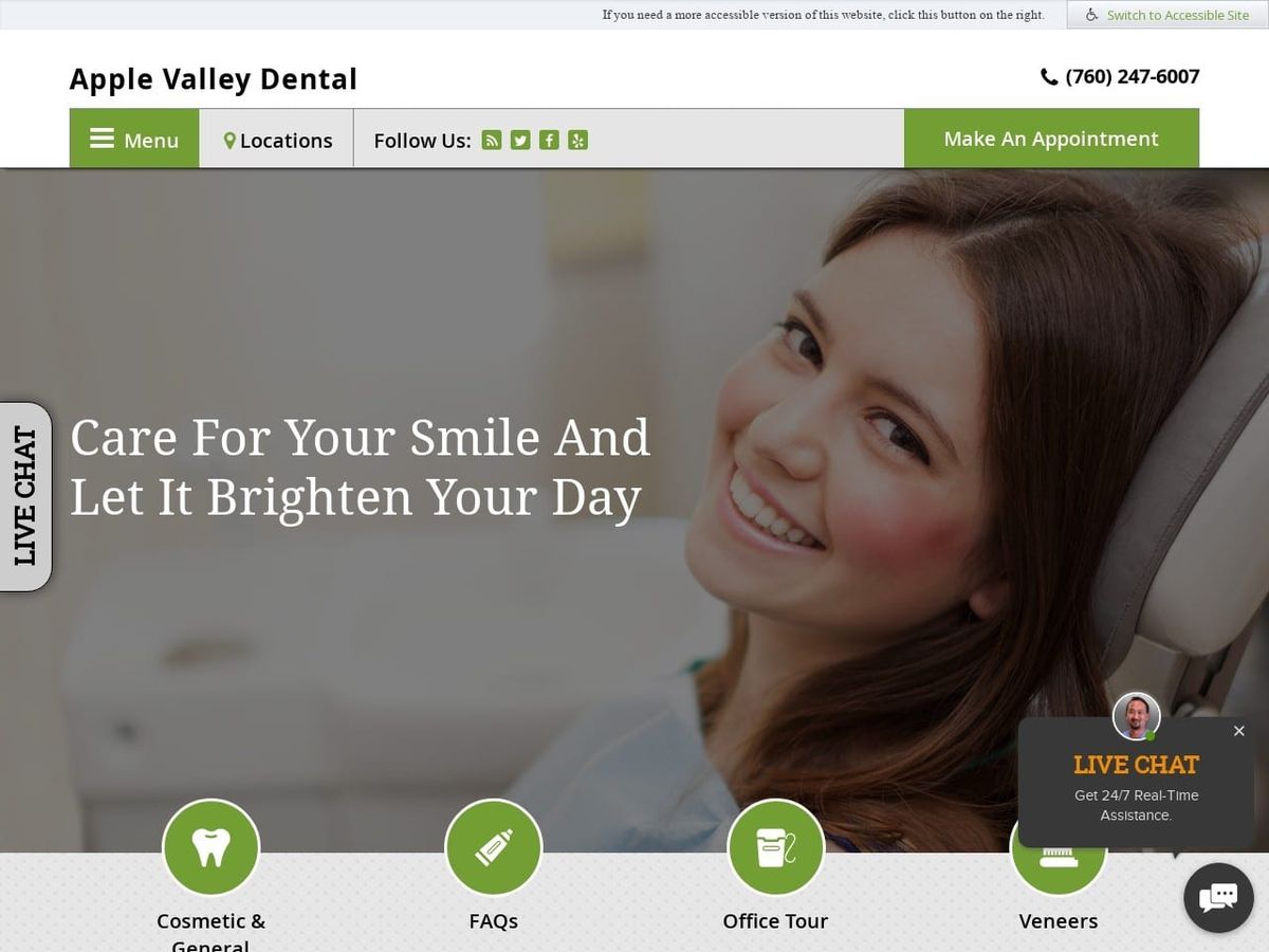 Dentist  Highdesert Website Screenshot from dentisthighdesert.com