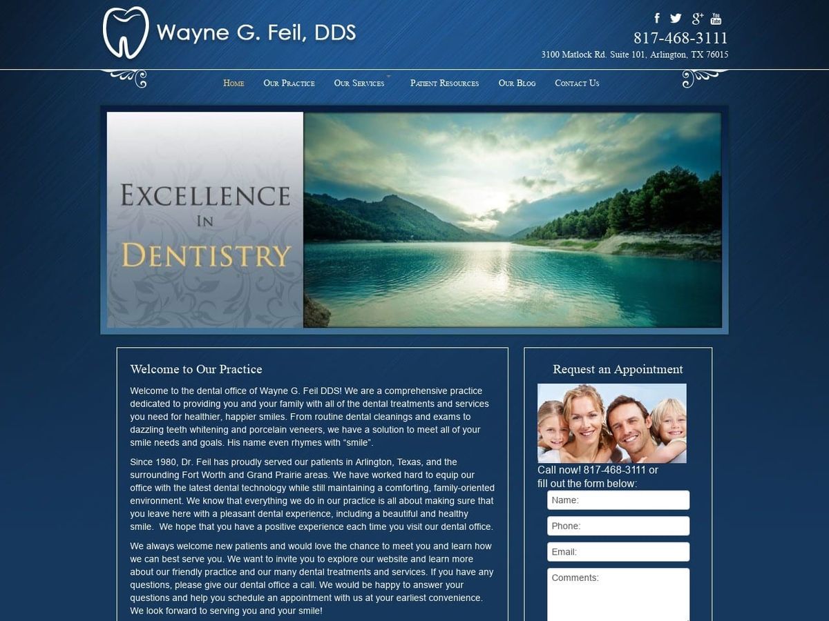 Dentist  Inarlingtontx Website Screenshot from dentistinarlingtontx.com