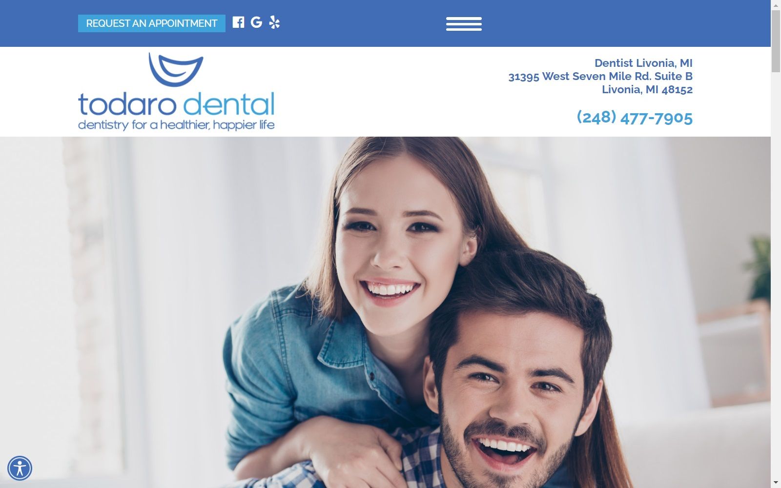 dentistinlivonia.com screenshot