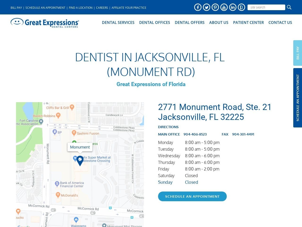 Dr. Marie J. Basco DDS Website Screenshot from dentistjacksonville.com