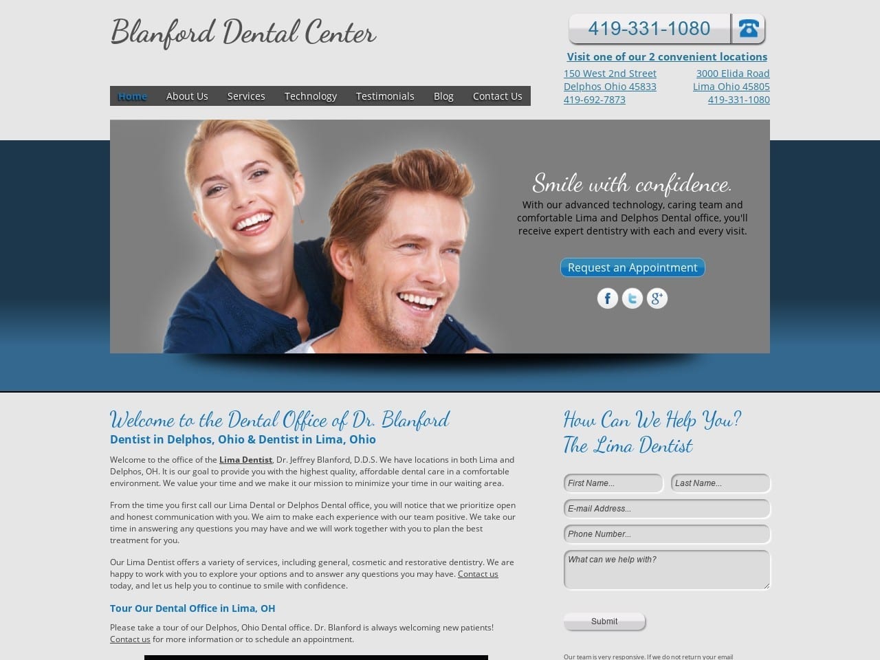 Lima Dentist Jeffrey J. Blanford Dds Blanford Dent Website Screenshot from dentistlimaohio.com