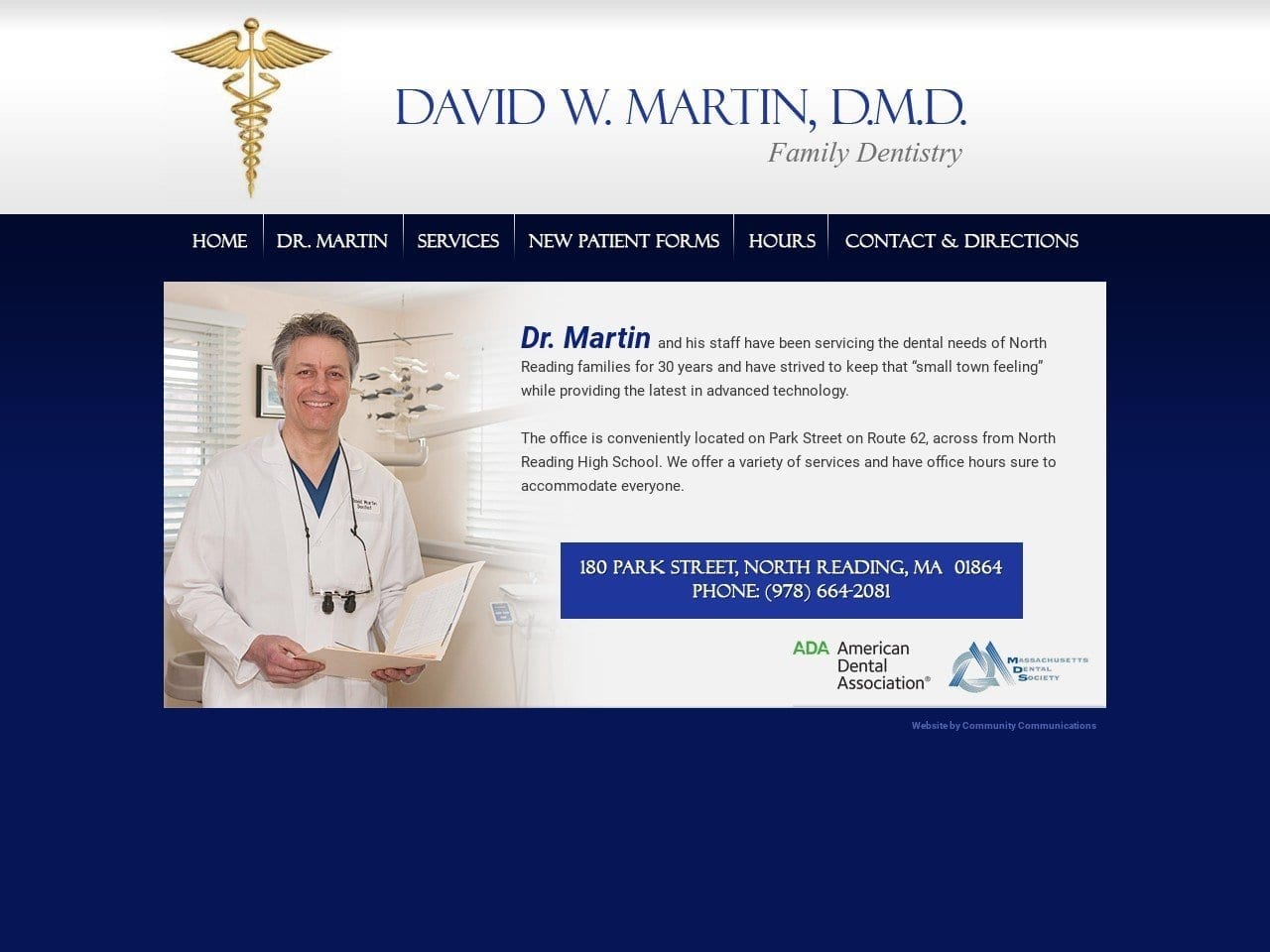 David W Martin D.M.D. Family Dentistry Website Screenshot from dentistnorthreading.com