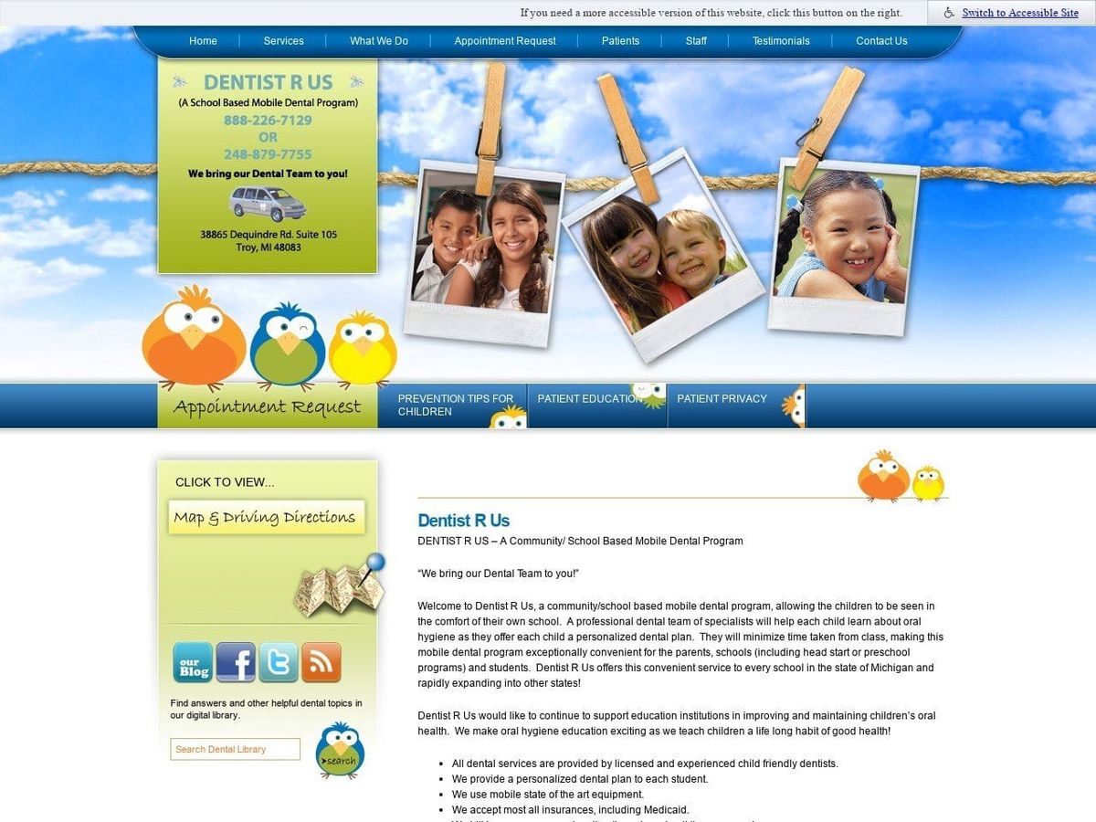 Dentist R US Shah Darshika DDS Website Screenshot from dentistrus.com