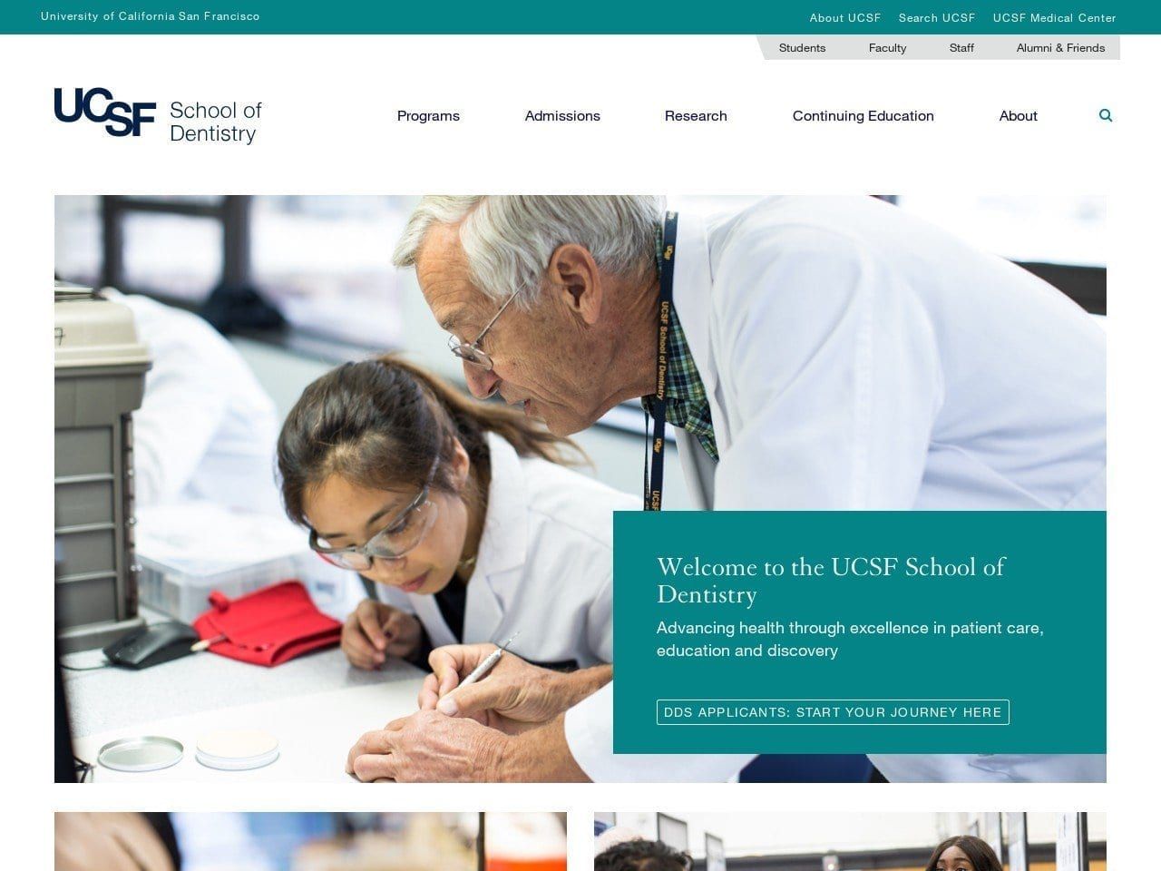 Ucsf School Of Dentist Website Screenshot from dentistry.ucsf.edu