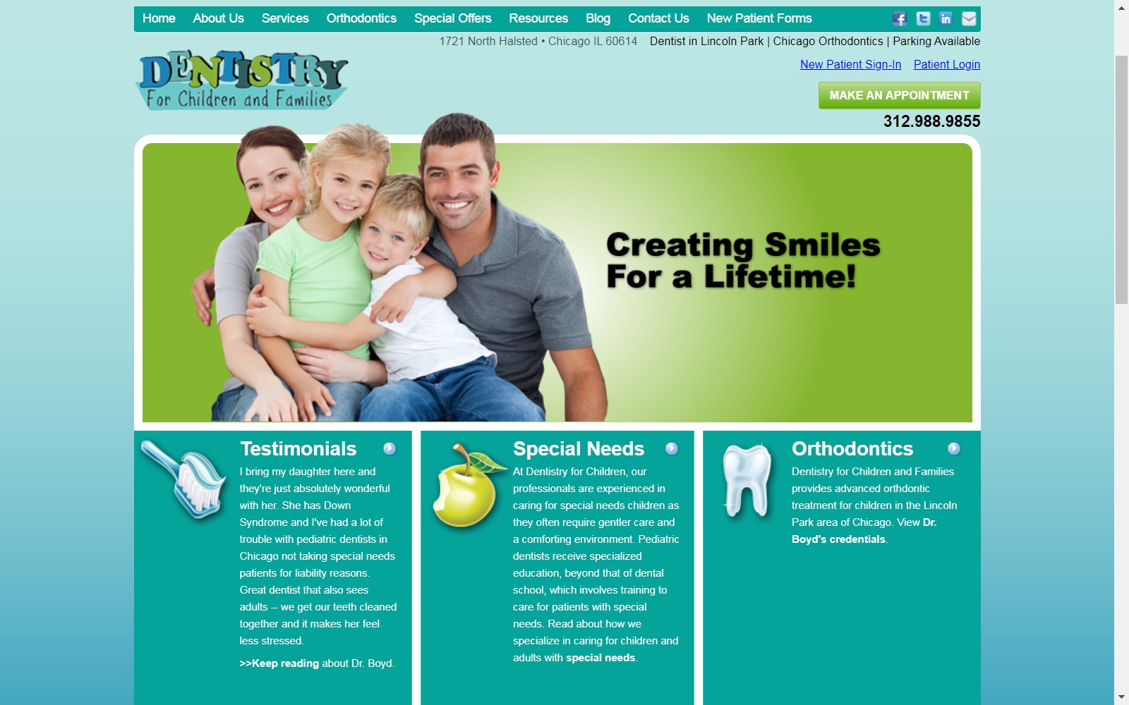 dentistry4children.net screenshot