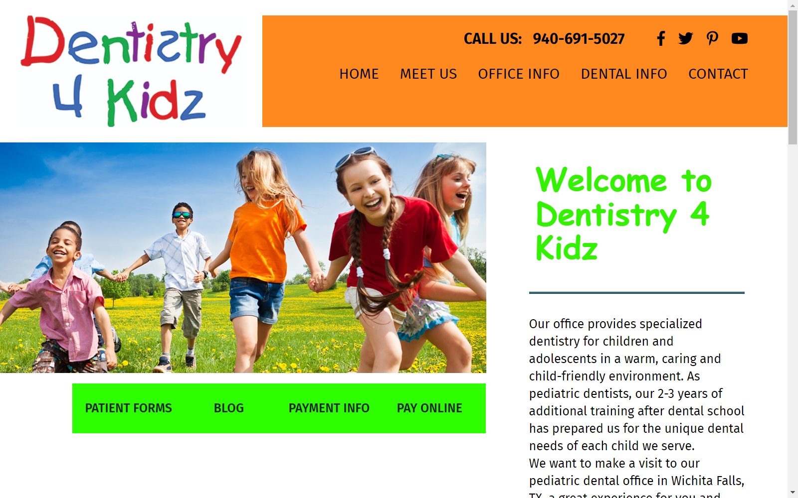 dentistry4kidz.com screenshot