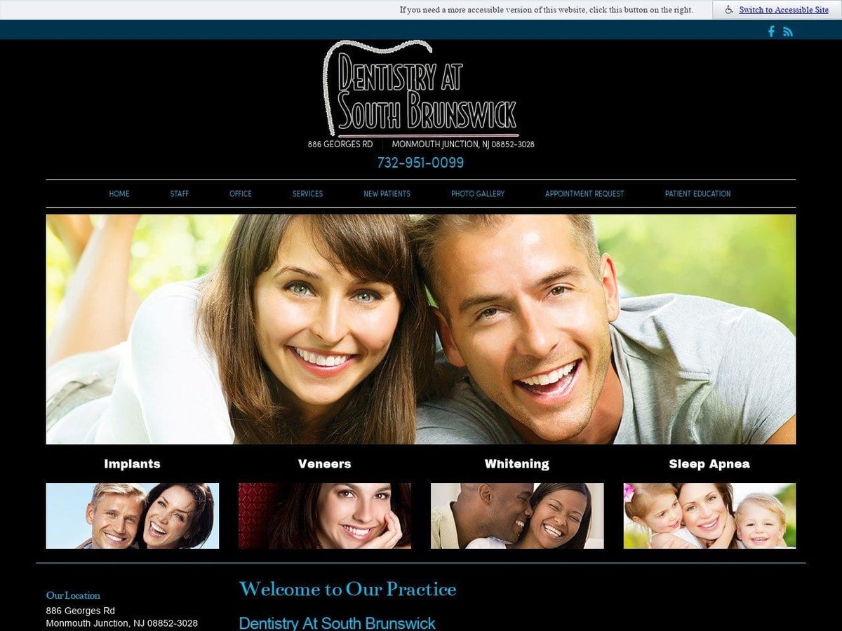 Dentist Website Screenshot from dentistryatsouthbrunswick.com