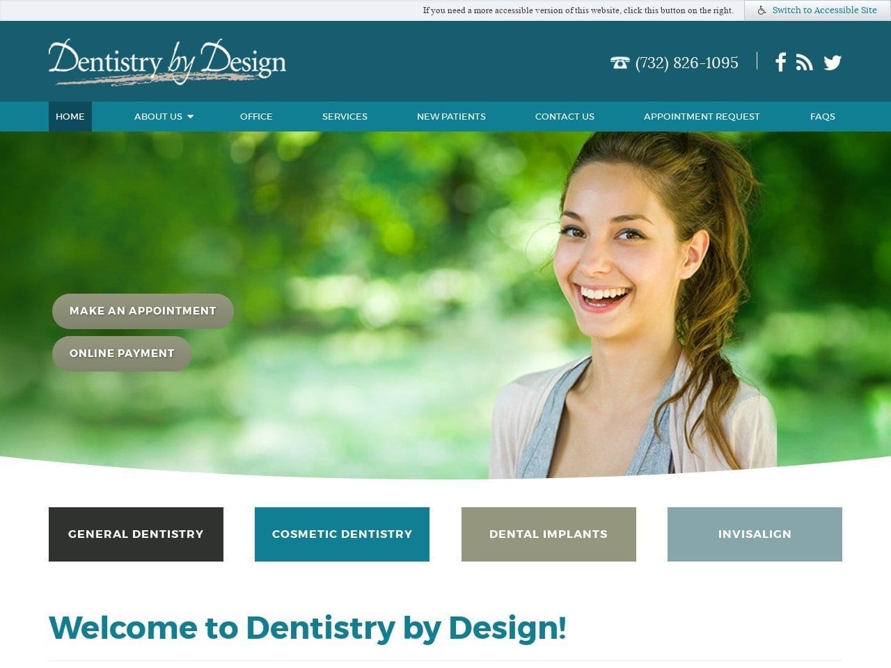 Dentistry By Design Website Screenshot from dentistrybydesigndmd.com