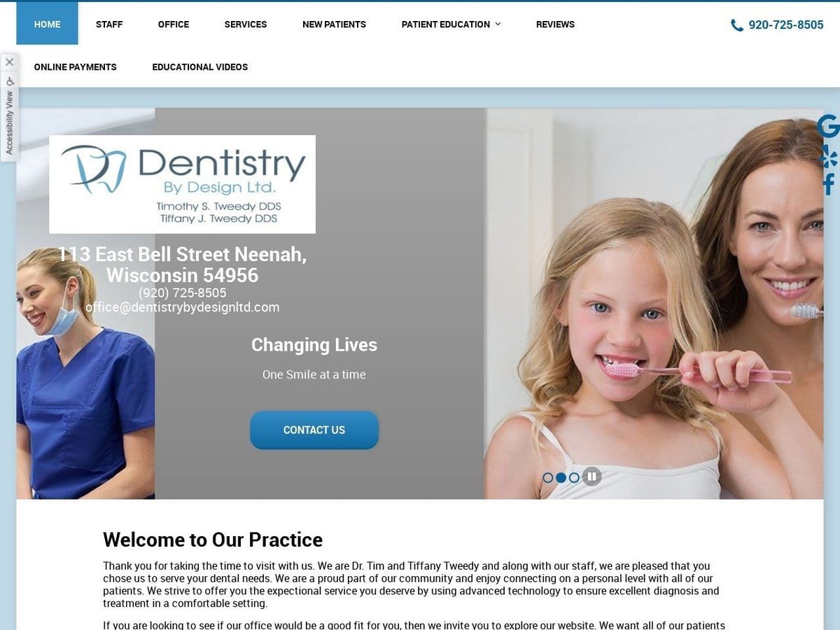 Dentist Website Screenshot from dentistrybydesignltd.com