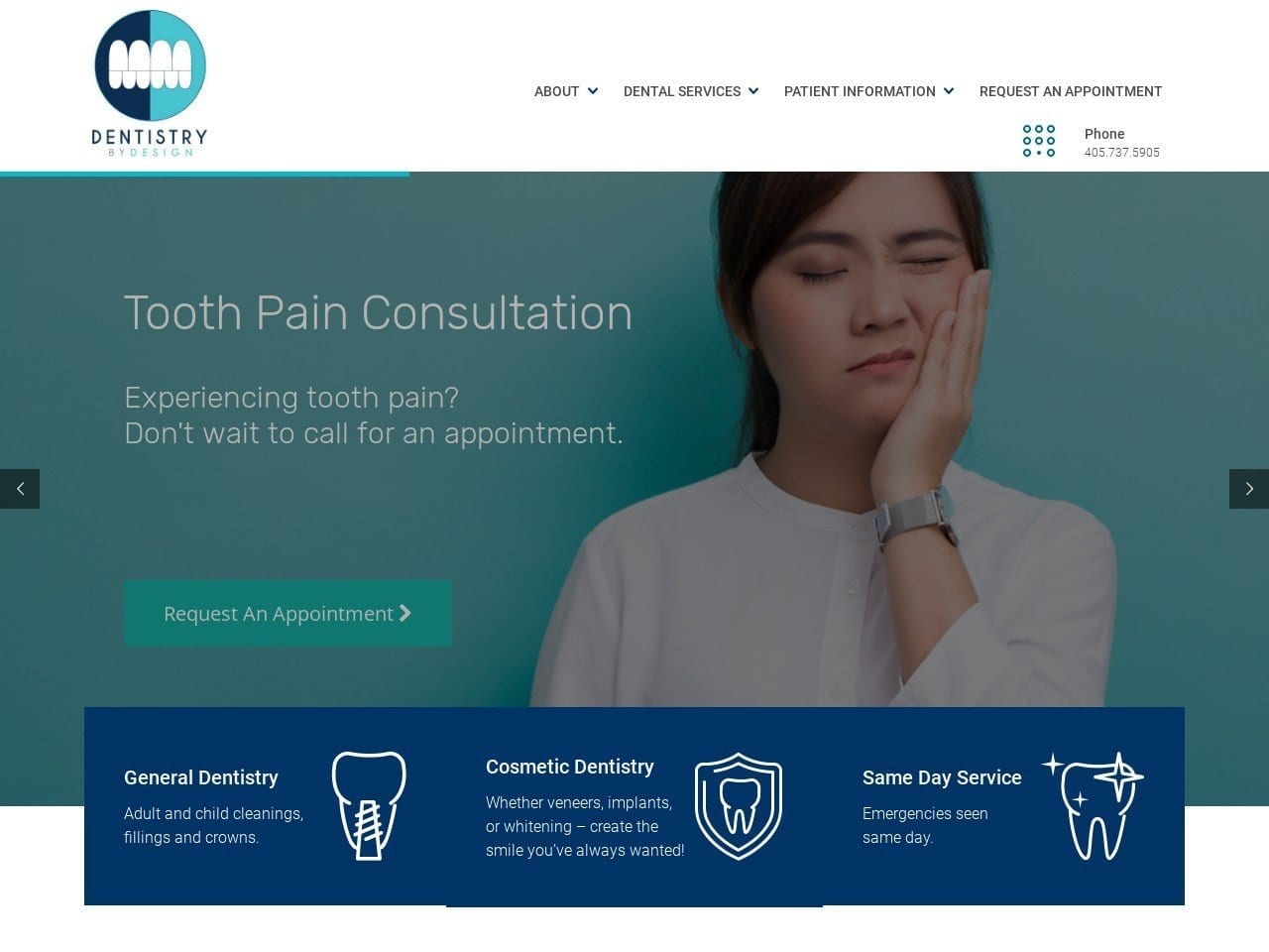 Dentist Website Screenshot from dentistrybydesignmwc.com