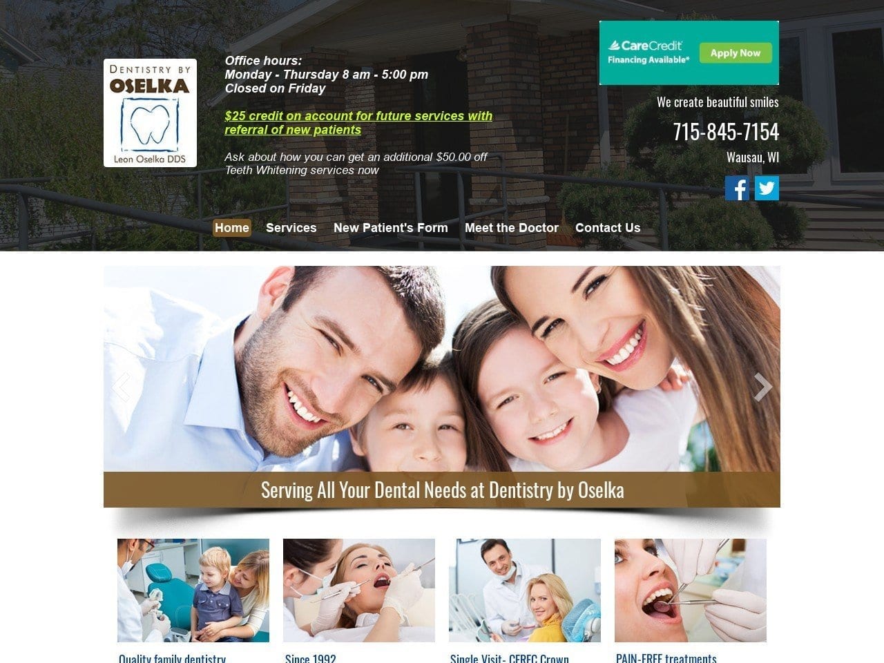 Dentistr By Oselka LLC Website Screenshot from dentistrybyoselka.com