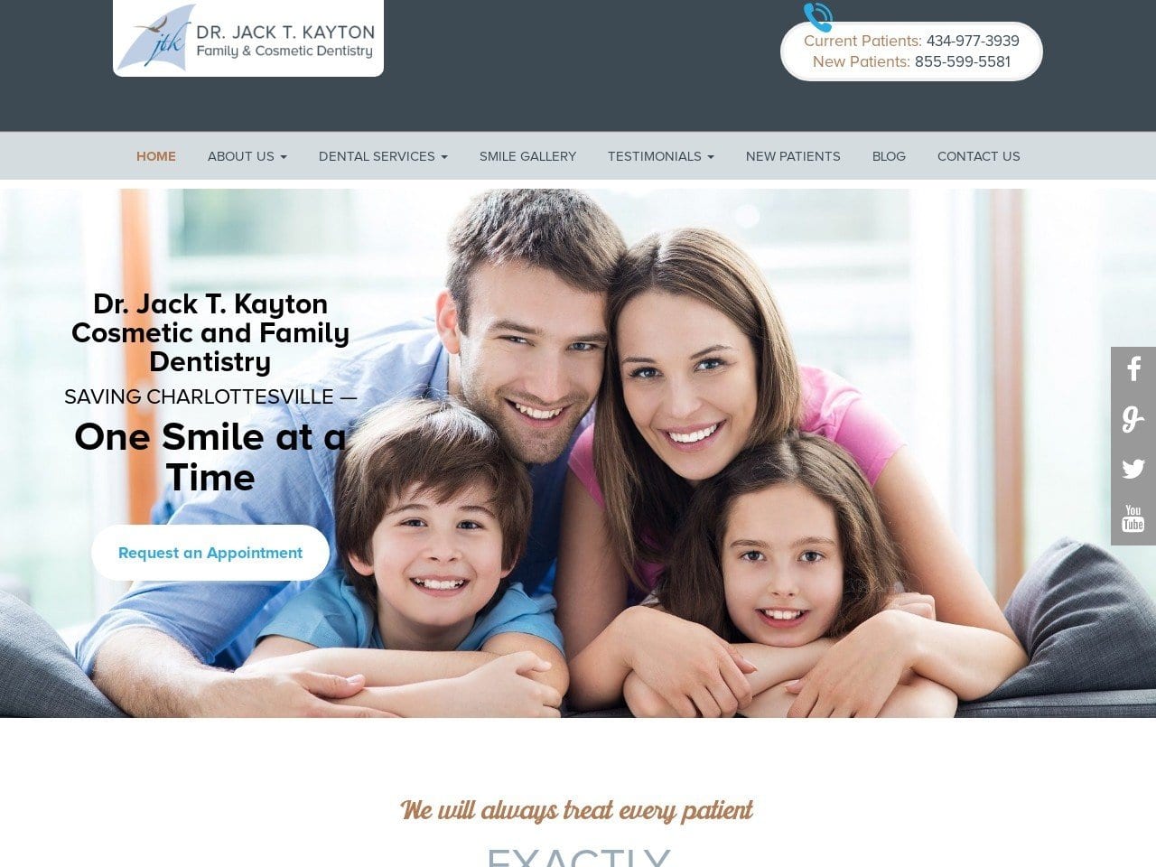 Jack T. Kayton III DDS Website Screenshot from dentistrycharlottesvilleva.com