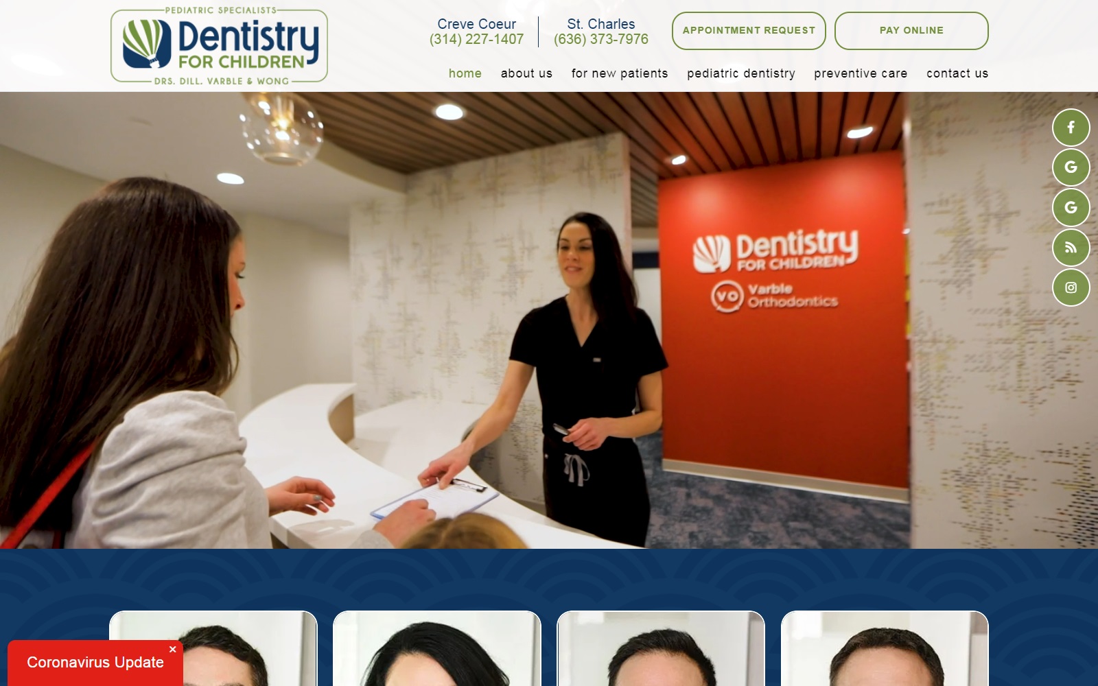 dentistryforchildrenstl.com screenshot