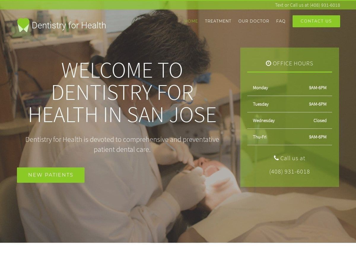 Dentistry For Health Website Screenshot from dentistryforhealth.com