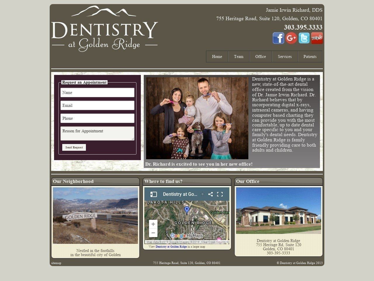 Dentist Website Screenshot from dentistrygoldenridge.com