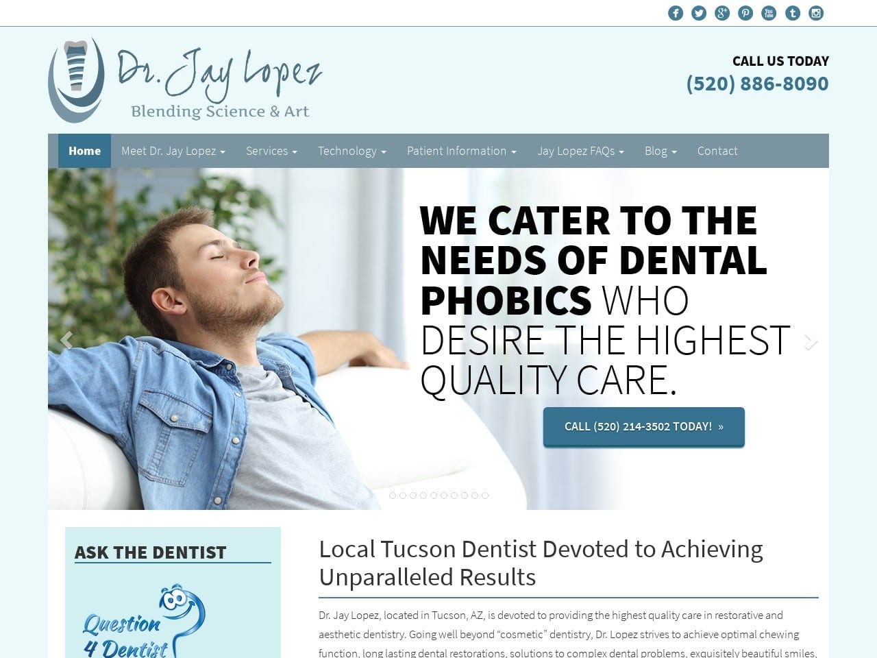 Jay R. Lopez DDS PC Website Screenshot from dentistryintucson.com