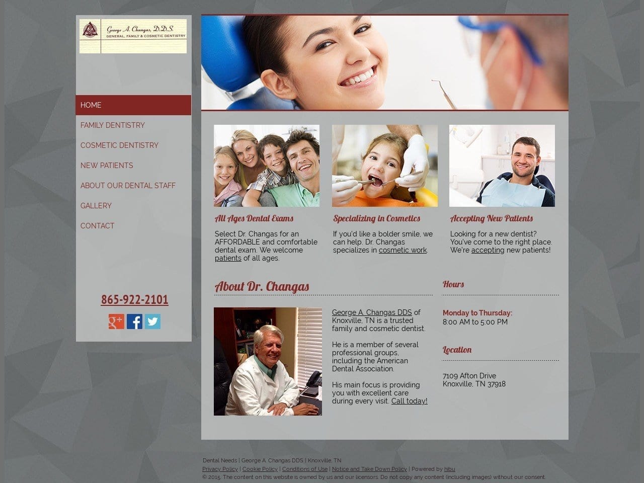 Dr. George A. Changas Jr DDS Website Screenshot from dentistryknoxvilletn.com