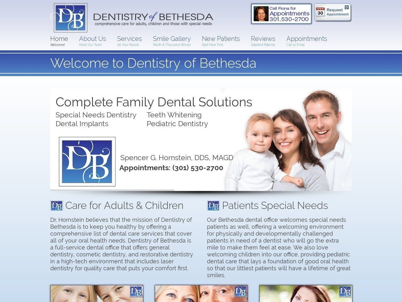 Dentistry Of Bethesda Website Screenshot from dentistryofbethesda.com