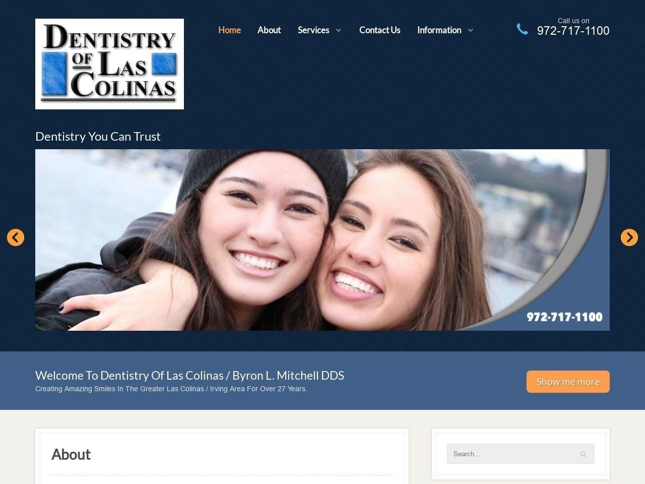 Dentist Website Screenshot from dentistryoflascolinas.com